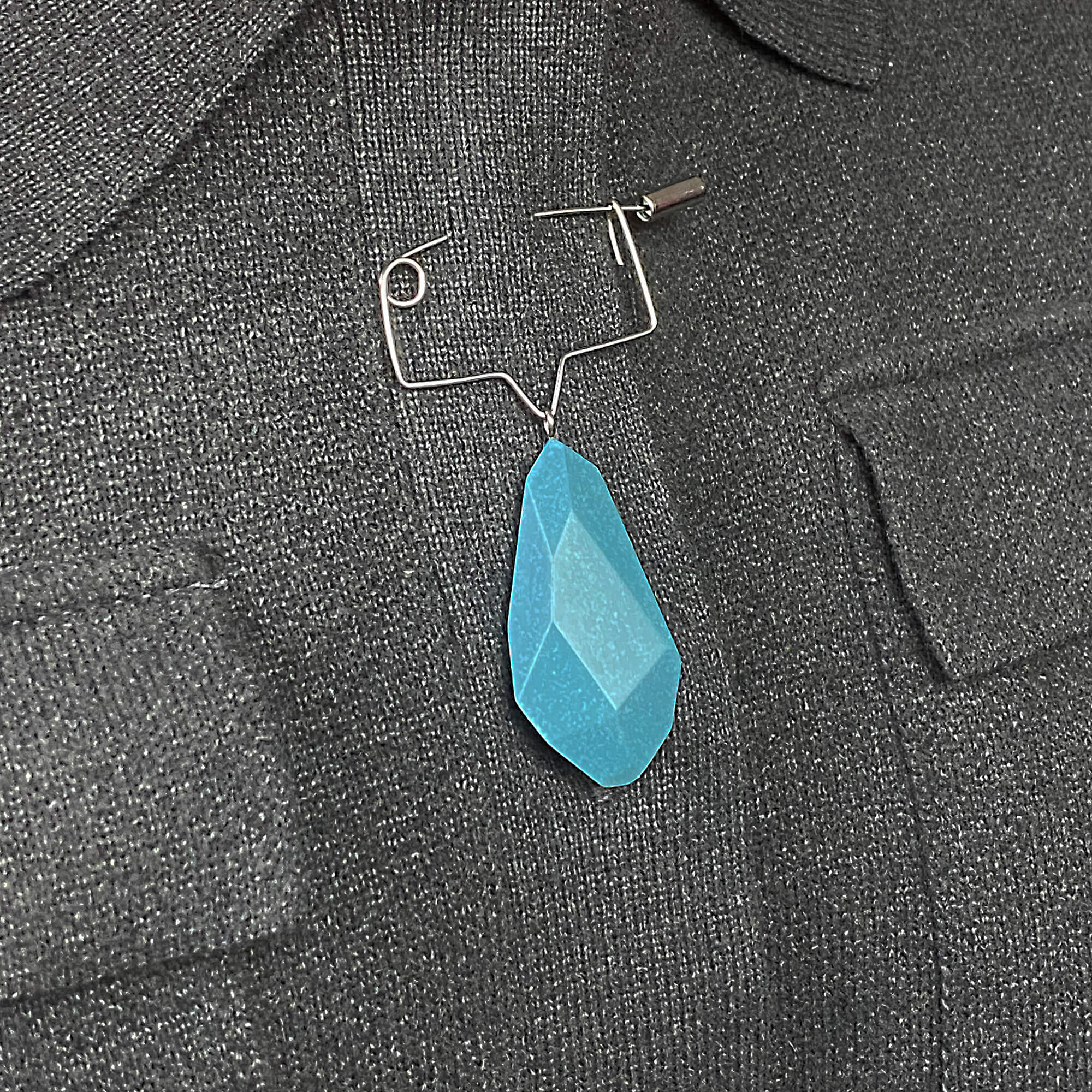 Broche Pepita Azul Petroleo