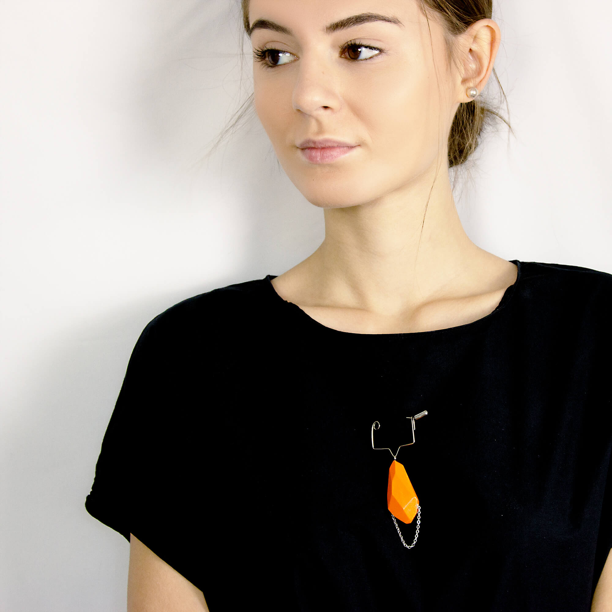 Broche Pepita Cadena Naranja