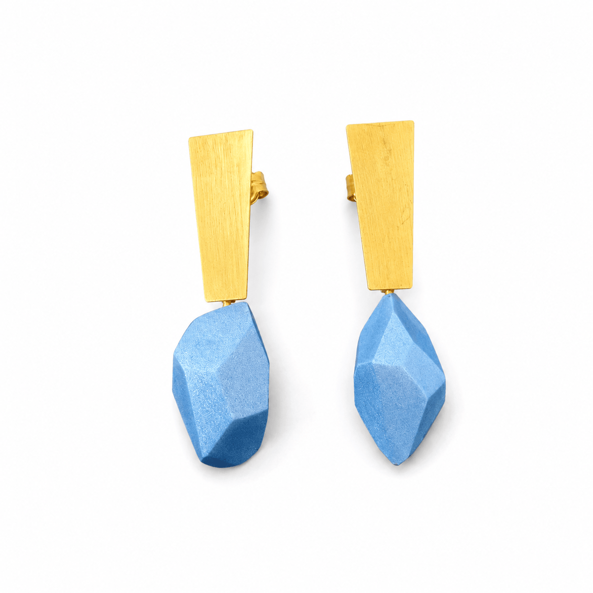 Pendientes Esencia largos Azul dorados