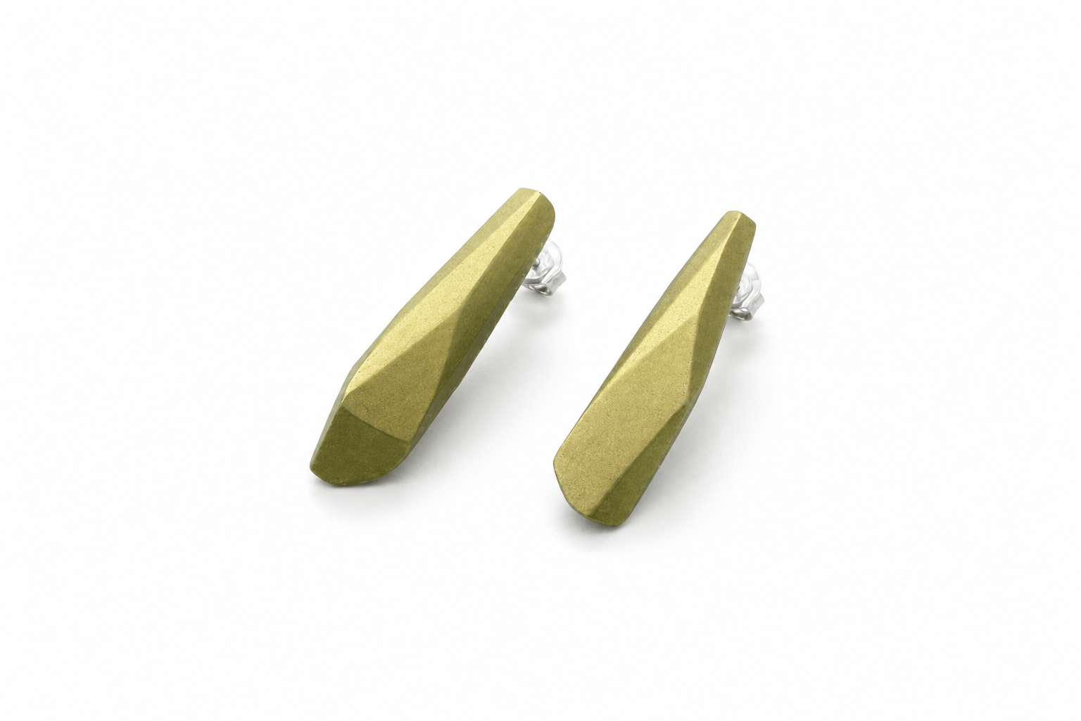 Pendientes Vértice Verde Oliva "Serie Plata"