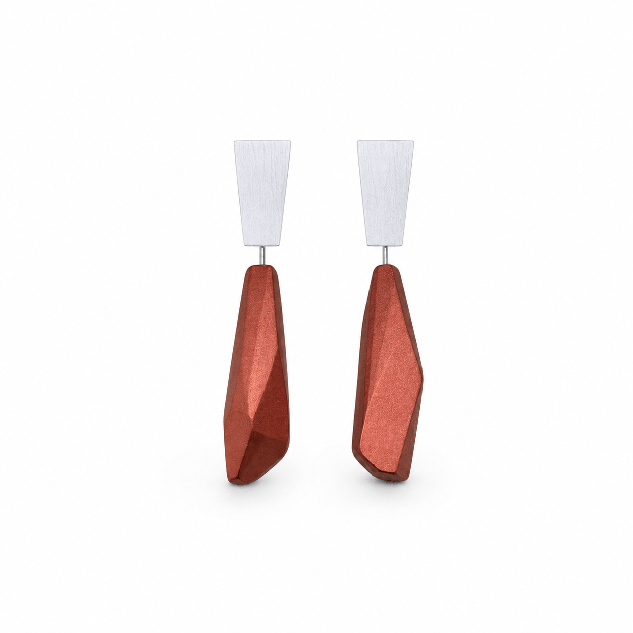 Pendientes Pepita Vértice largos Cobre “Serie plata”
