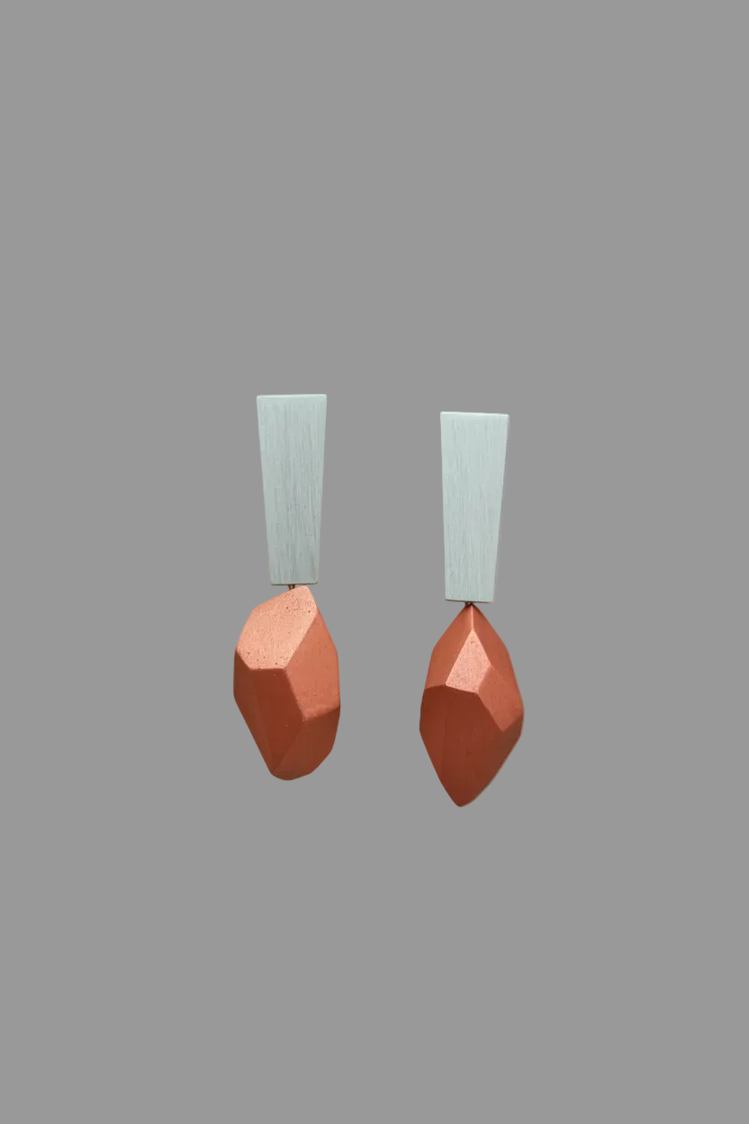 Pendientes Esencia Cobre Largos Pepitas "Serie Plata"