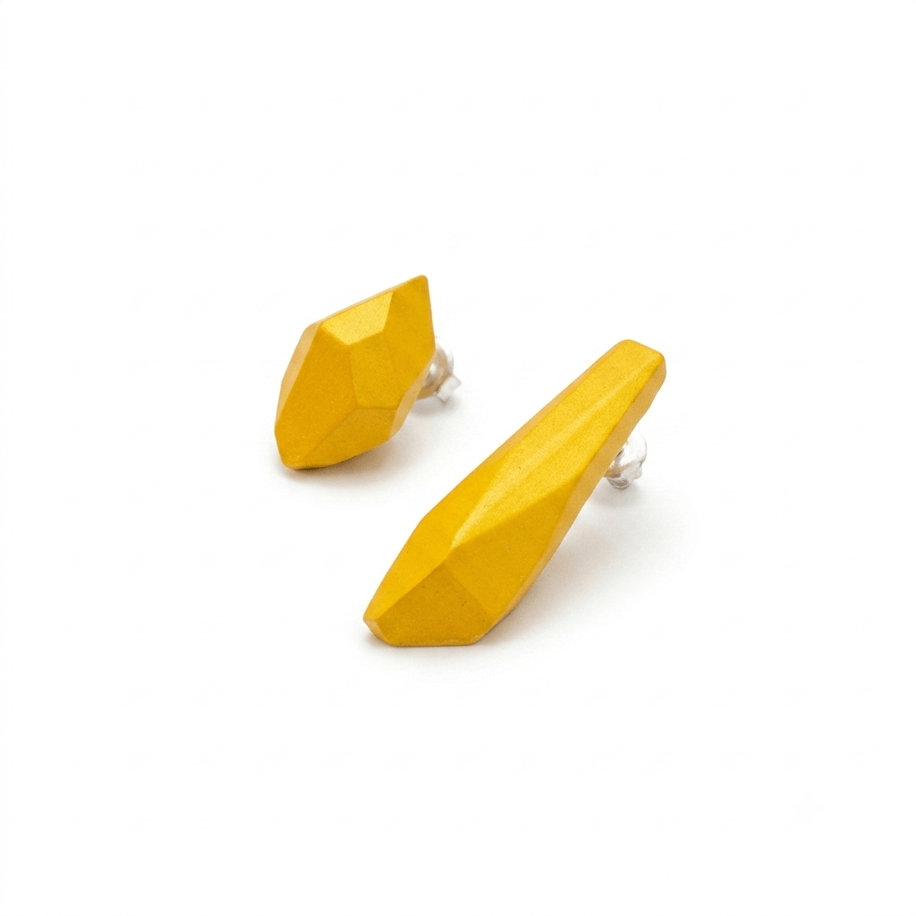 Pendientes Dúo 2 Amarillo dorado "Serie Plata"