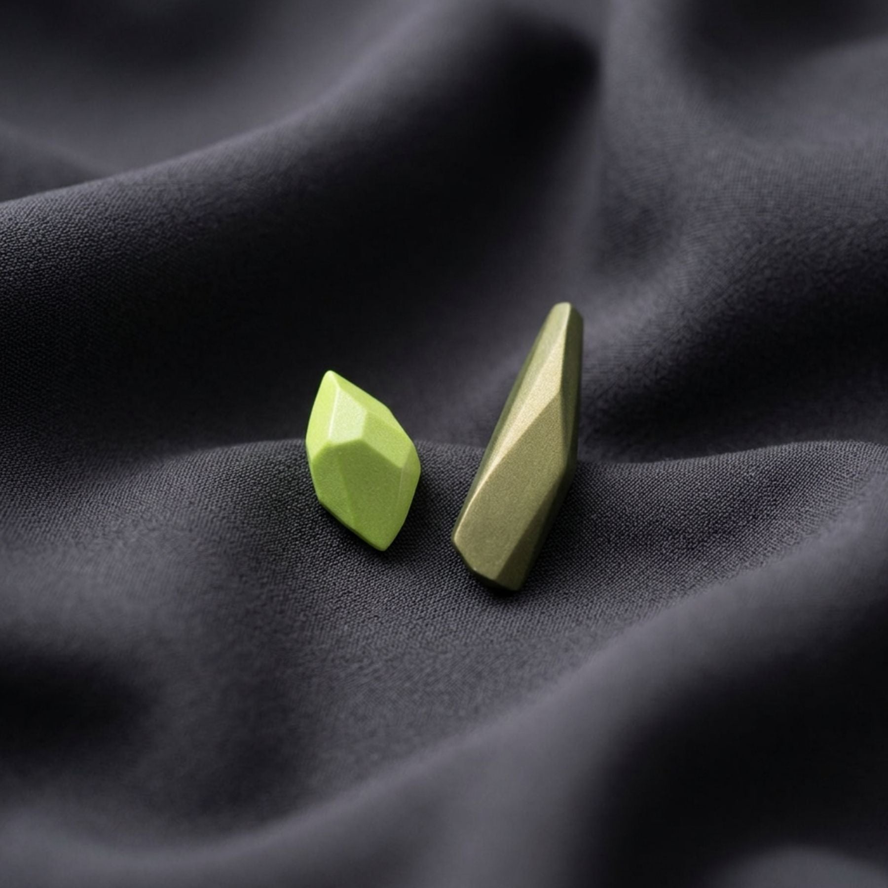 Pendientes Dúo Verde Lima +Verde Oliva "Serie Plata"