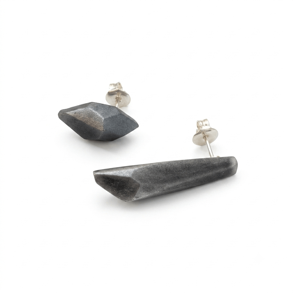 Pendientes Dúo Grafito "Serie Plata"