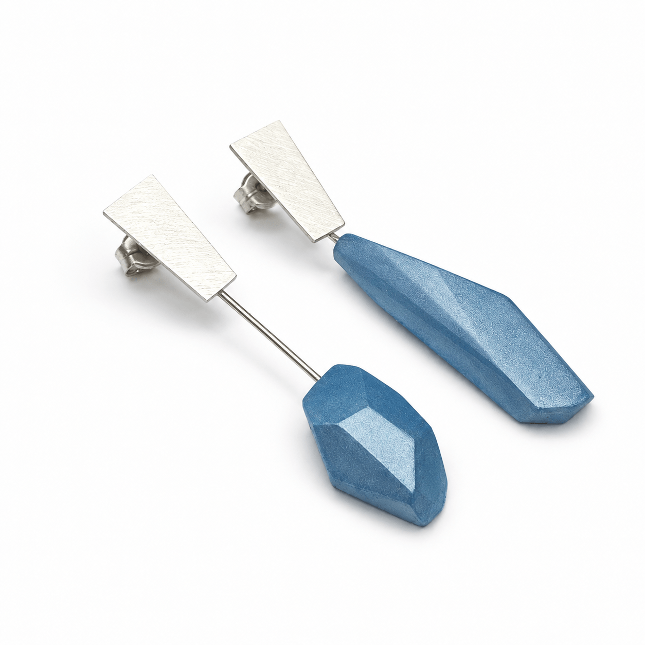 Pendientes Dúo largos Azul “Serie plata”