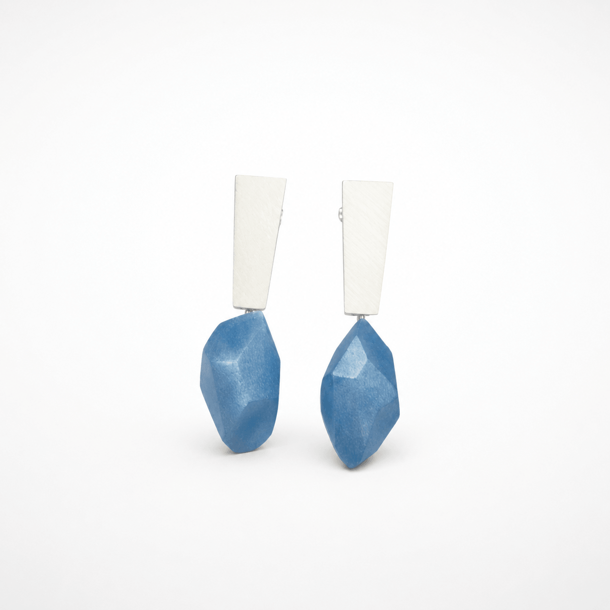 Pendientes Esencia largos Azul Largos "Serie plata"