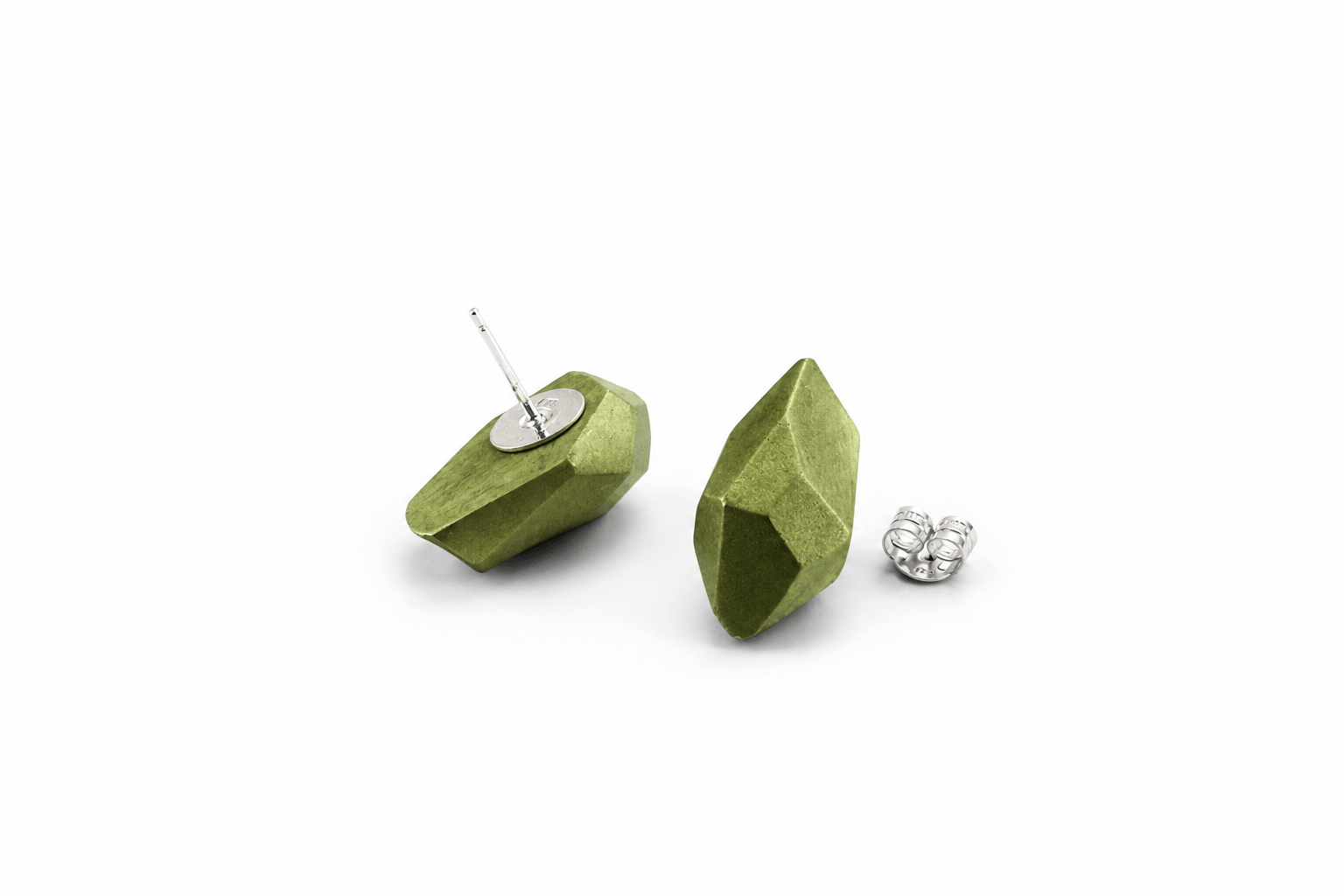 Pendientes Pepita Esencia "Serie plata" Verde oliva