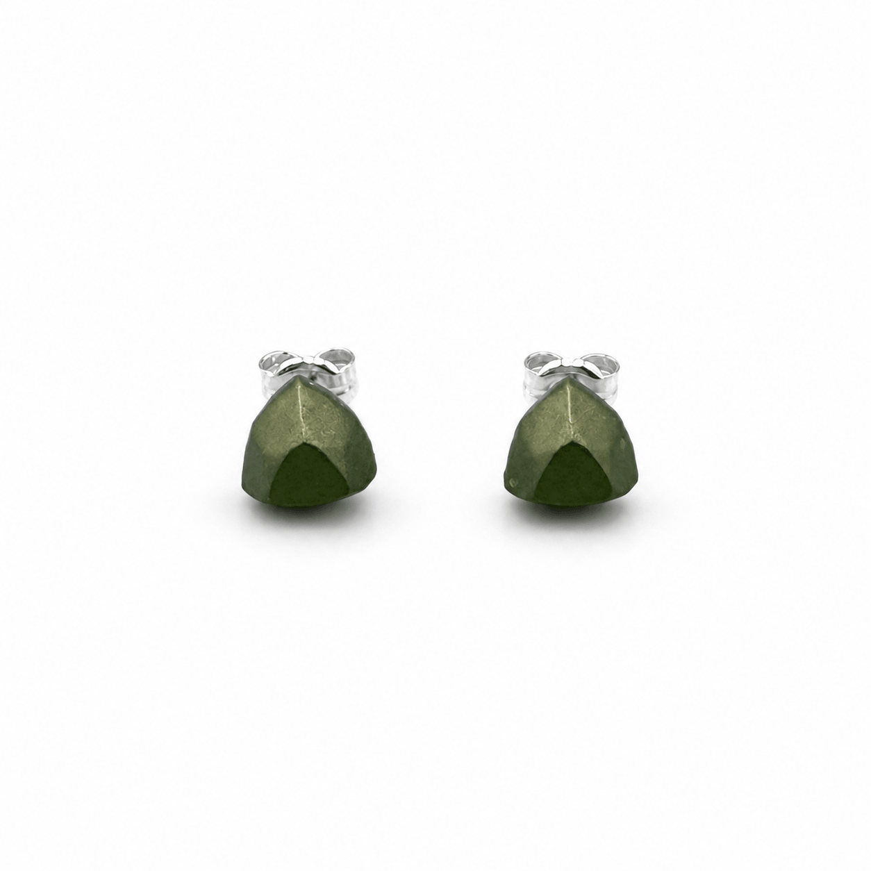 Pendientes Mini Verde Oliva "Serie Plata"