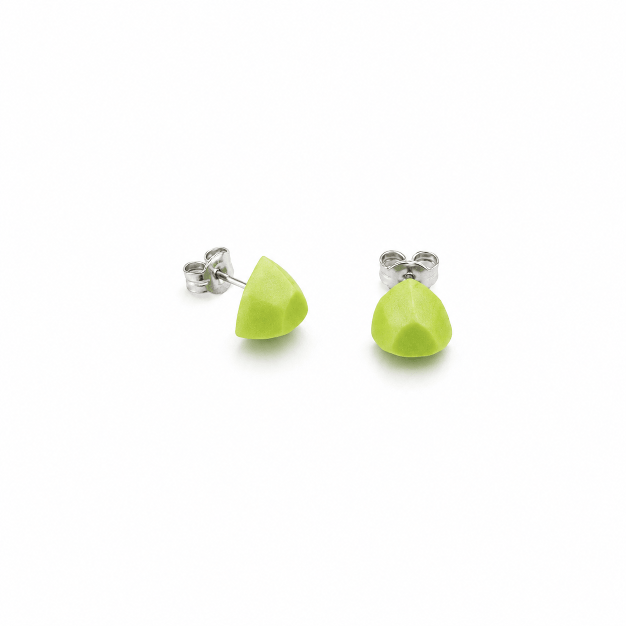 Pendientes Mini Verde Lima "Serie Plata"