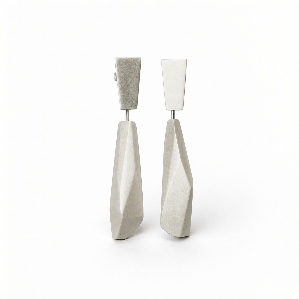 Pendientes Pepita Vértice largos Blanco perlado “Serie plata”