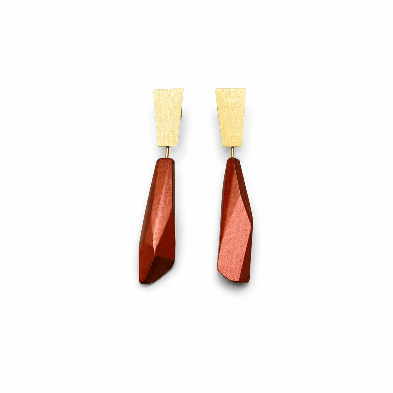 Pendientes Pepita Vértice Cobre dorados Largos