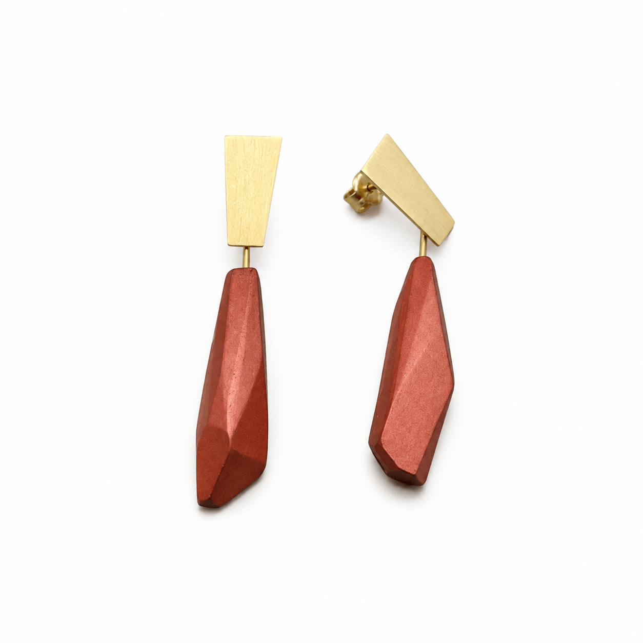 Pendientes Pepita Vértice Cobre dorados Largos