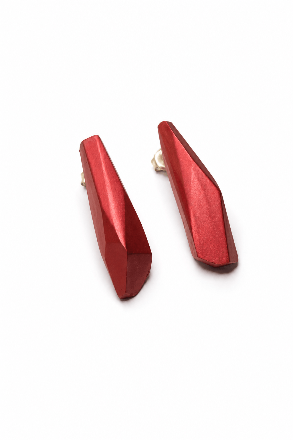 Pendientes Vértice Rojo Oscuro  "Serie Plata"