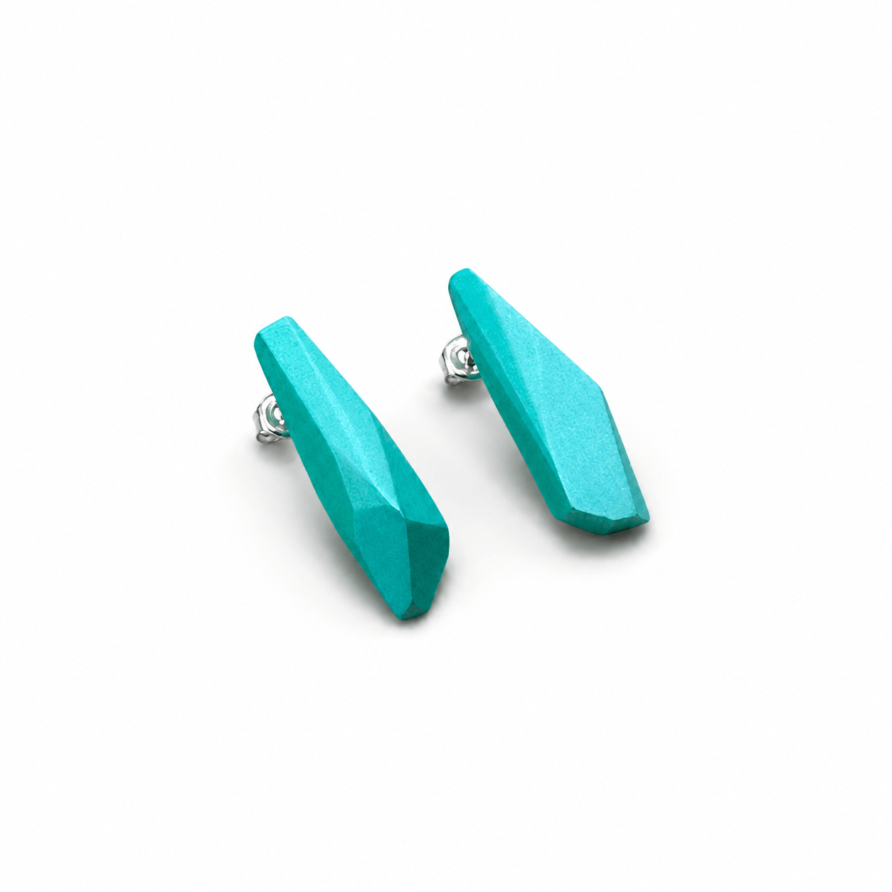 Pendientes Vértice Turquesa "Serie Plata"