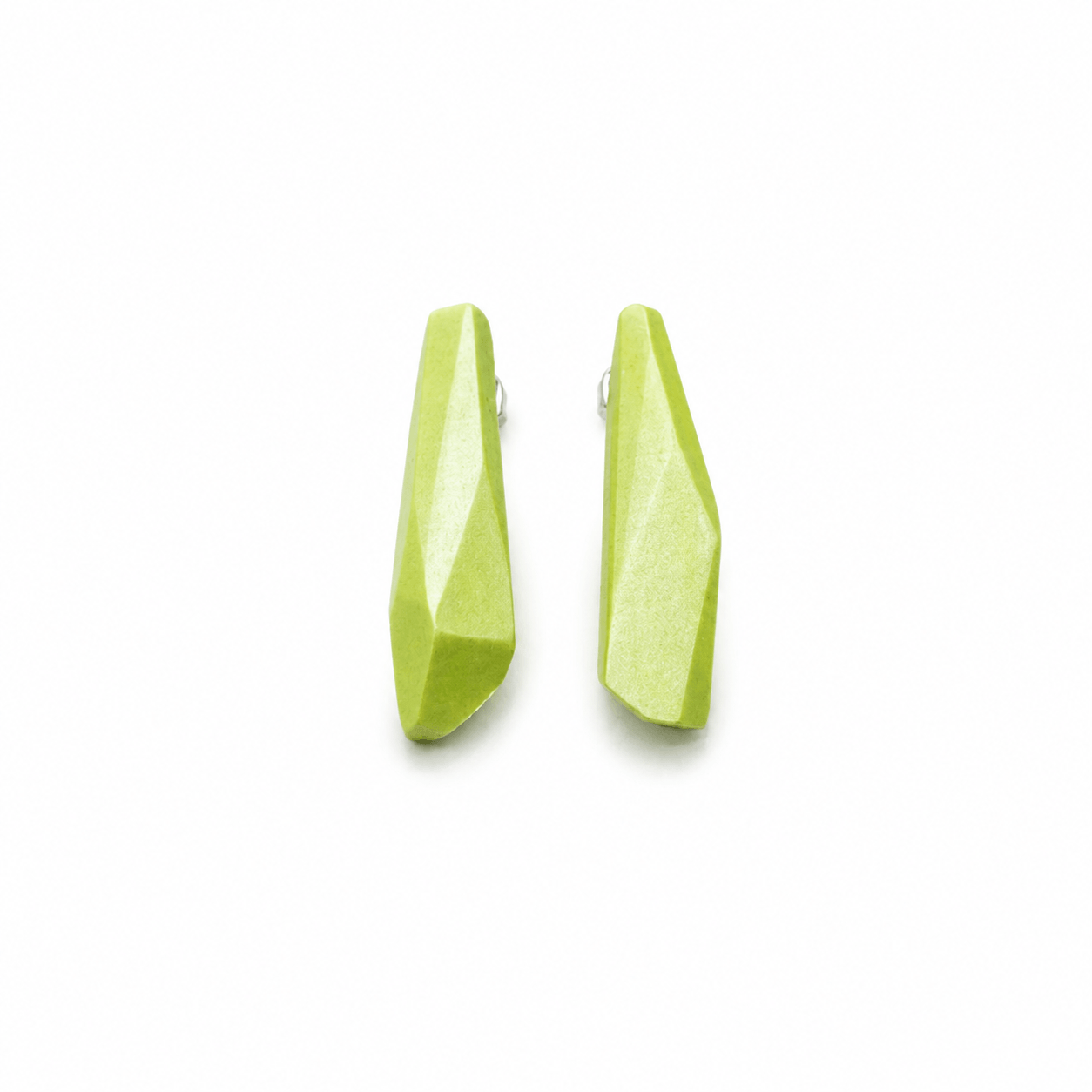 Pendientes Vértice Verde lima "Serie Plata"